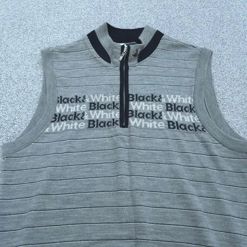[BUNJANG] C Black and White Knit Vest / L 블랙앤화이트 니트 조끼 | C
