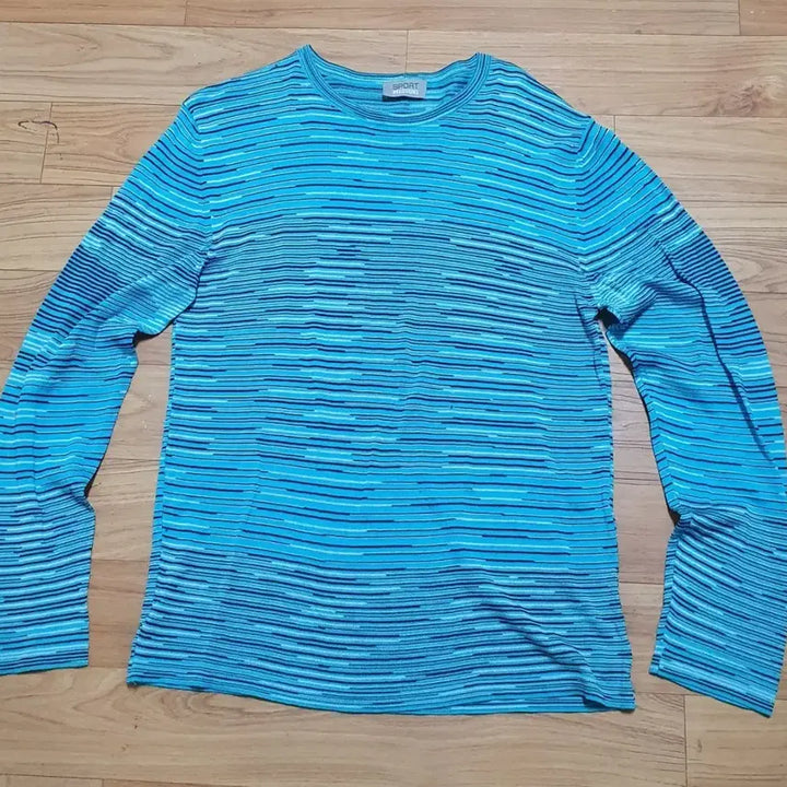 [BUNJANG] MISSONI Sport Blue Striped Knit Sweater / MISSONI 미쏘니 스포츠 정품 니블루 스트라이프 긴팔 남자100 니트