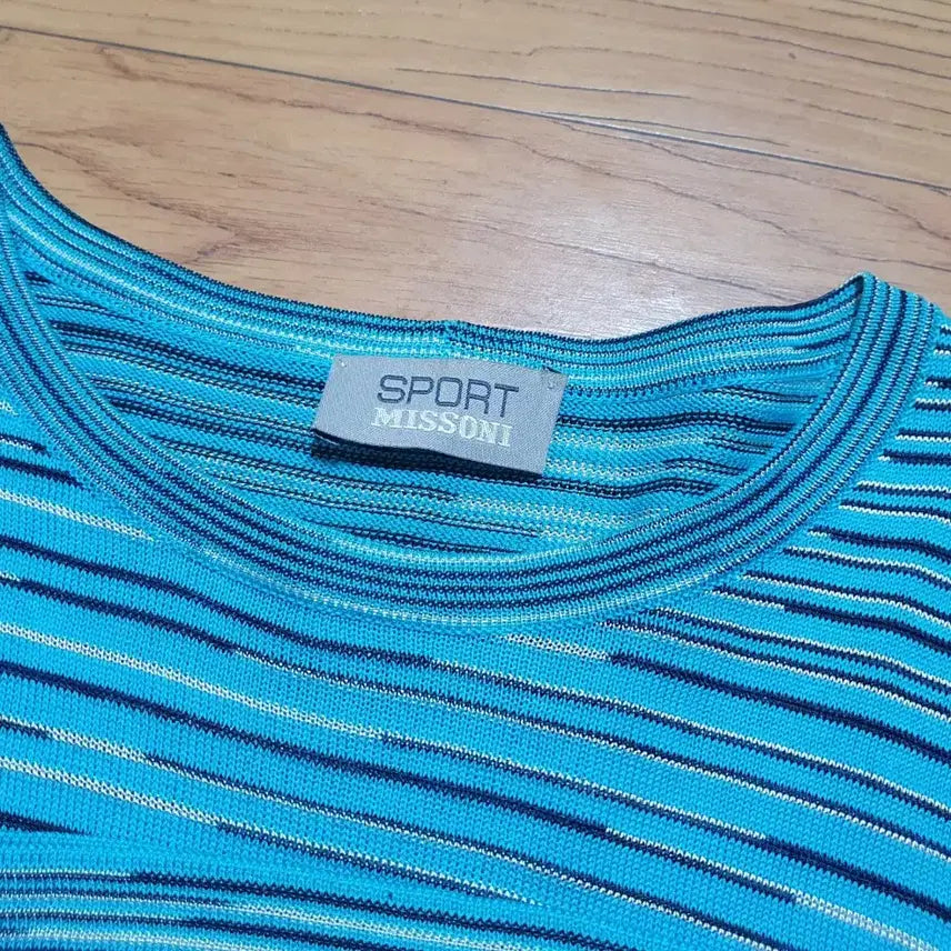 [BUNJANG] MISSONI Sport Blue Striped Knit Sweater / MISSONI 미쏘니 스포츠 정품 니블루 스트라이프 긴팔 남자100 니트