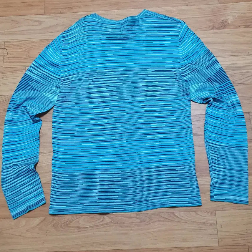 [BUNJANG] MISSONI Sport Blue Striped Knit Sweater / MISSONI 미쏘니 스포츠 정품 니블루 스트라이프 긴팔 남자100 니트