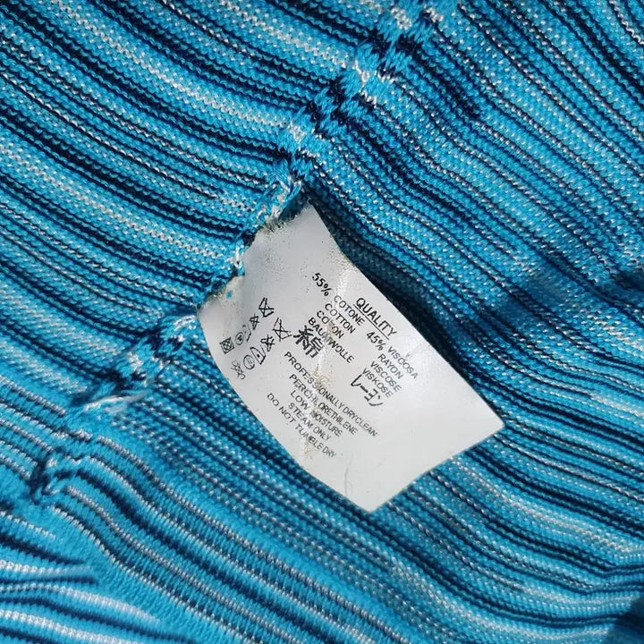 [BUNJANG] MISSONI Sport Blue Striped Knit Sweater / MISSONI 미쏘니 스포츠 정품 니블루 스트라이프 긴팔 남자100 니트