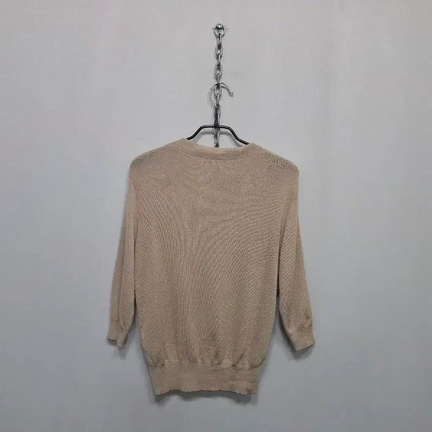 [BUNJANG] MISO Next Beige Short Sleeve Knit Top / 미쏘 넥스트 베이지 반팔 니트