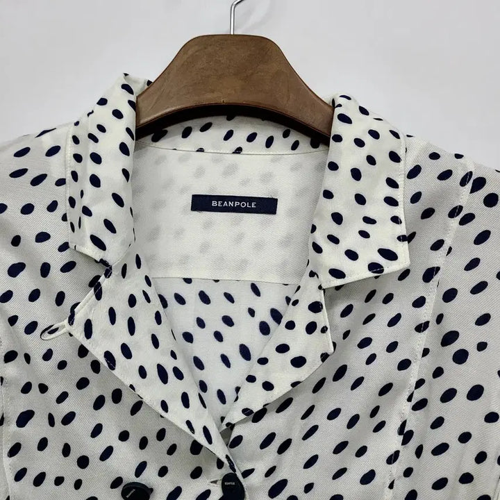 [BUNJANG] Beanpole Alice White Dot Long Dress / 빈폴 화이트 도트 반팔 롱 원피스/95/앨리스/1103