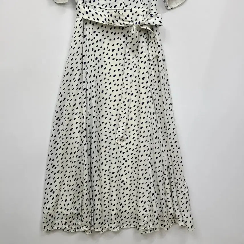 [BUNJANG] Beanpole Alice White Dot Long Dress / 빈폴 화이트 도트 반팔 롱 원피스/95/앨리스/1103