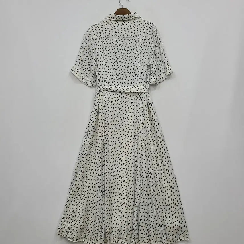 [BUNJANG] Beanpole Alice White Dot Long Dress / 빈폴 화이트 도트 반팔 롱 원피스/95/앨리스/1103