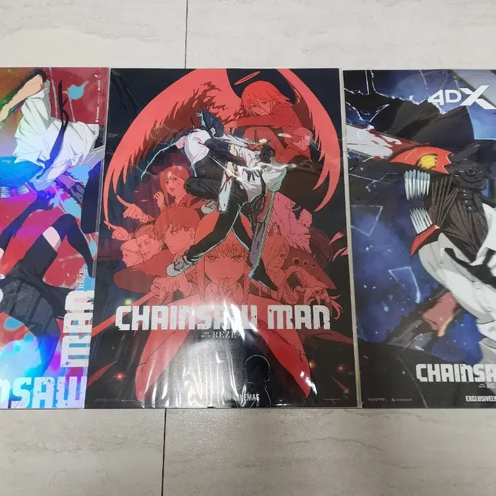 [BUNJANG] Chainsaw Man Reze 1st &amp; 2nd Week Original 4DX Poster Set / 희귀)체인소맨 레제편 극장판 포스터 3종 일괄