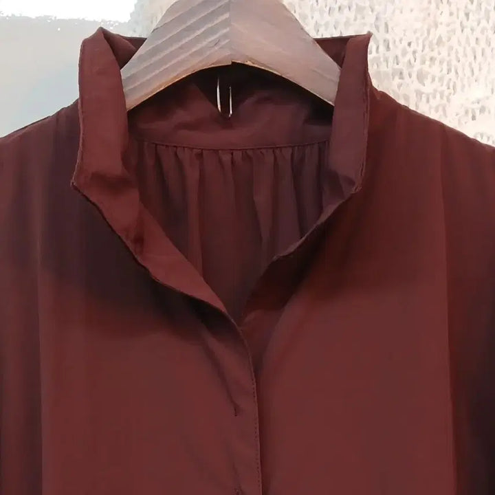 [BUNJANG] ZIOZIO Wine Red Short Sleeve Blouse / 지오송지오와인색 반팔 블라우스 55