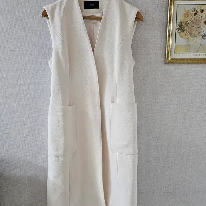 [BUNJANG] TIME Cream Long Vest (F) / 한섬 TIME 타임 크림 롱 조끼 (F)