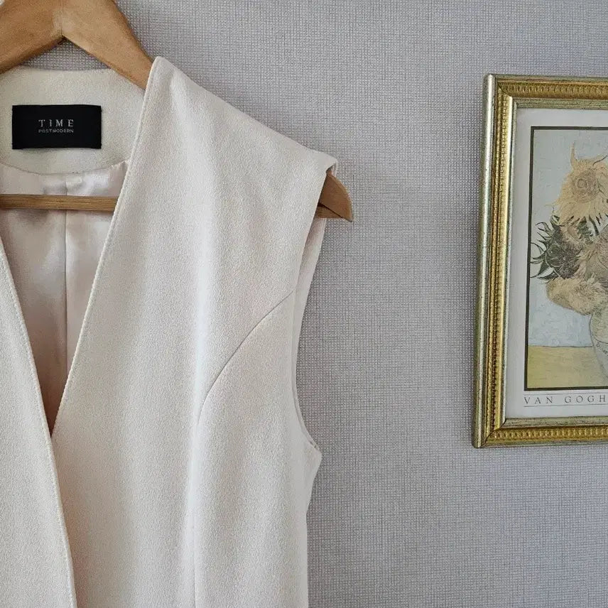 [BUNJANG] TIME Cream Long Vest (F) / 한섬 TIME 타임 크림 롱 조끼 (F)