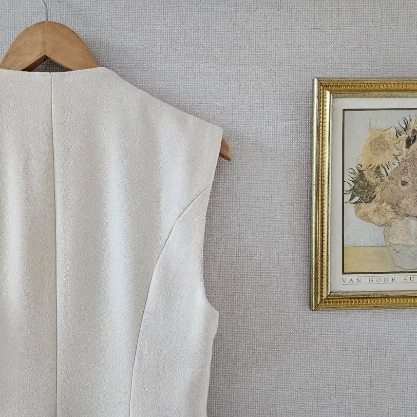 [BUNJANG] TIME Cream Long Vest (F) / 한섬 TIME 타임 크림 롱 조끼 (F)
