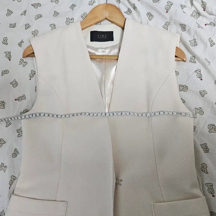[BUNJANG] TIME Cream Long Vest (F) / 한섬 TIME 타임 크림 롱 조끼 (F)