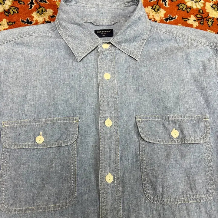 [BUNJANG] BACK NUMBER Chambray Work Shirt / [L] BACK NUMBER 백넘버 샴브레이 셔츠 블루