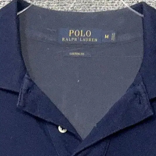 [BUNJANG] Polo Custom Fit Navy Long Sleeve Polo Shirt - M / 폴로 커스텀핏 로고 네이비 긴팔 카라티 M