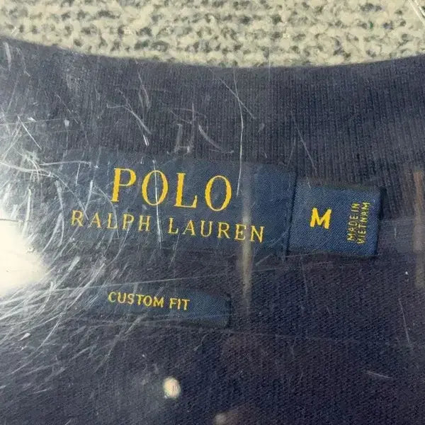 [BUNJANG] Polo Custom Fit Navy Long Sleeve Polo Shirt - M / 폴로 커스텀핏 로고 네이비 긴팔 카라티 M