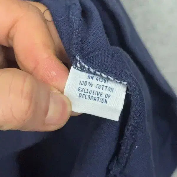 [BUNJANG] Polo Custom Fit Navy Long Sleeve Polo Shirt - M / 폴로 커스텀핏 로고 네이비 긴팔 카라티 M
