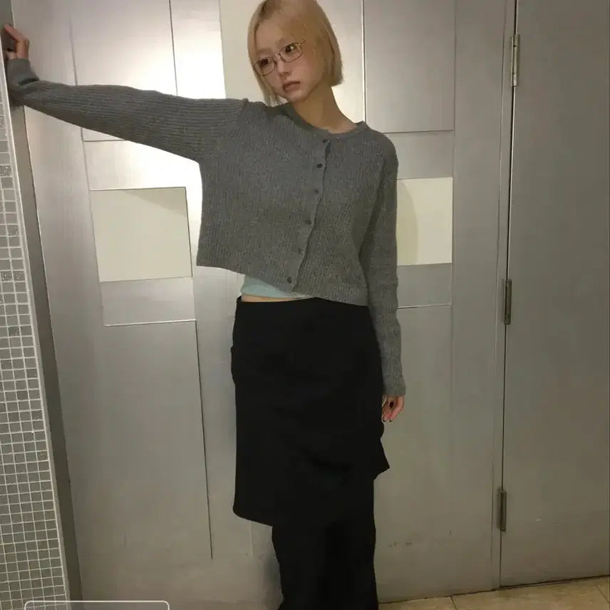 [BUNJANG] Odd Studio Drape Midi Skirt Pants Set Black / 오드스튜디오 드레이프 미디 스커트 팬츠 세트 블랙