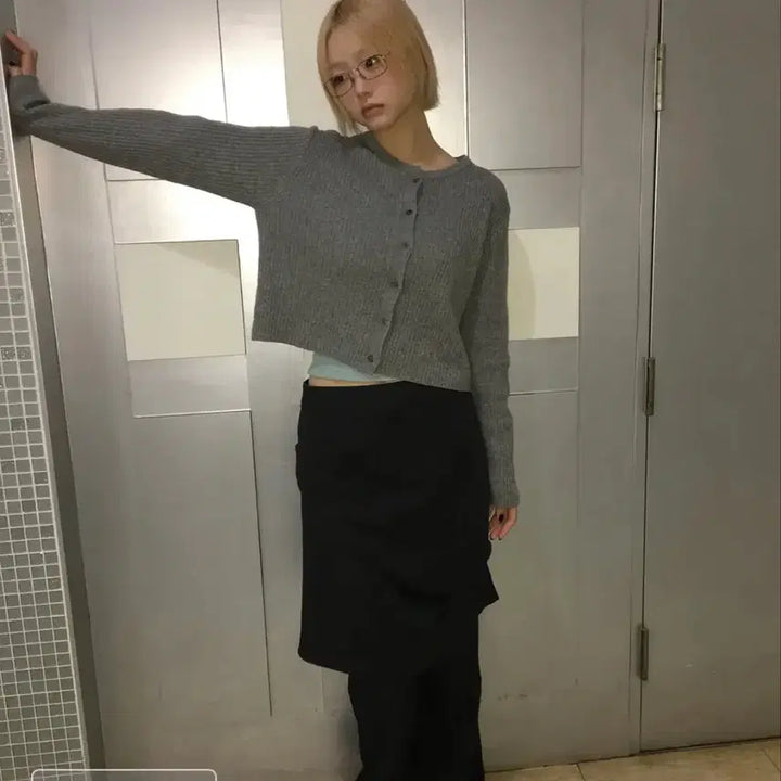 [BUNJANG] Odd Studio Drape Midi Skirt Pants Set Black / 오드스튜디오 드레이프 미디 스커트 팬츠 세트 블랙