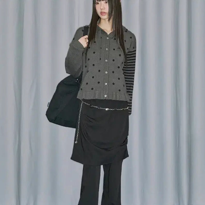 [BUNJANG] Odd Studio Drape Midi Skirt Pants Set Black / 오드스튜디오 드레이프 미디 스커트 팬츠 세트 블랙