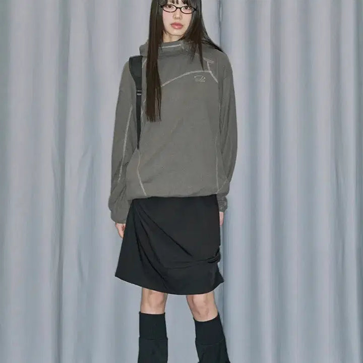 [BUNJANG] Odd Studio Drape Midi Skirt Pants Set Black / 오드스튜디오 드레이프 미디 스커트 팬츠 세트 블랙