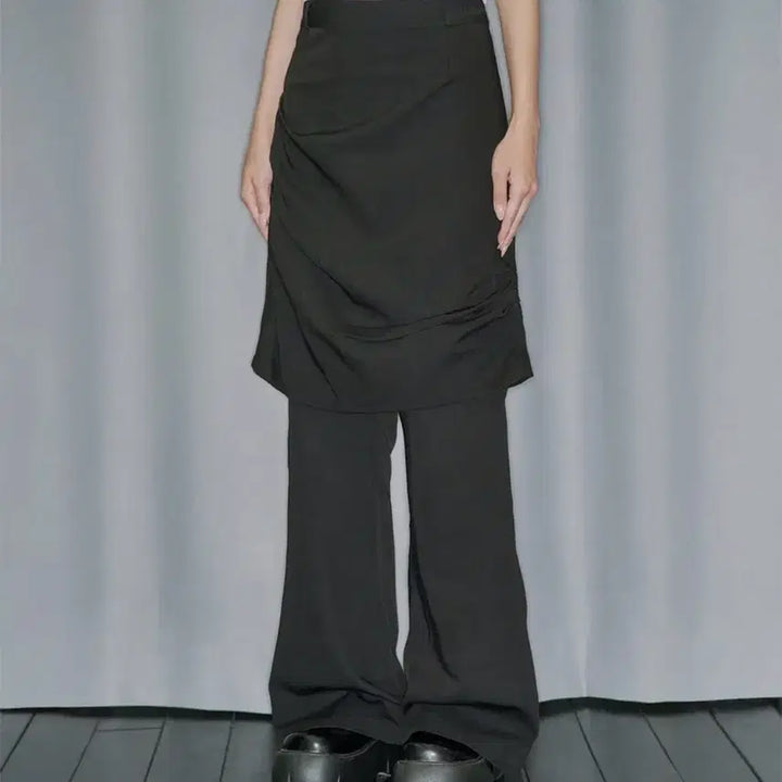[BUNJANG] Odd Studio Drape Midi Skirt Pants Set Black / 오드스튜디오 드레이프 미디 스커트 팬츠 세트 블랙