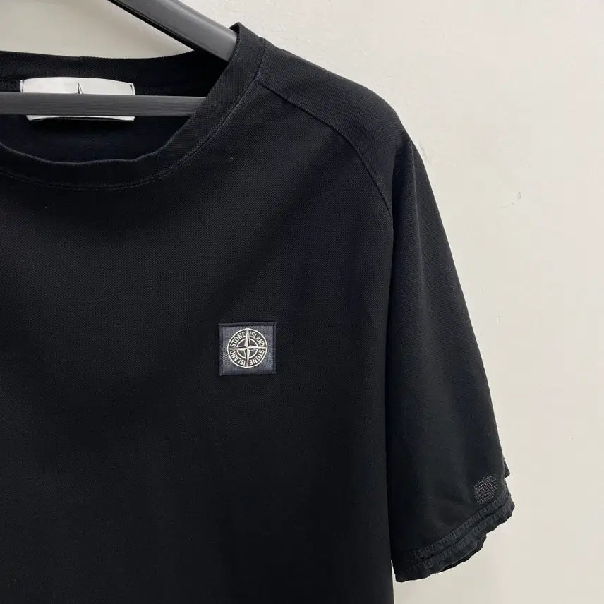 [BUNJANG] Stone Island XL Black Cotton Patch T-shirt / 스톤 아일랜드 xl 와펜 패치 블랙 코튼 반팔 저지 티셔츠