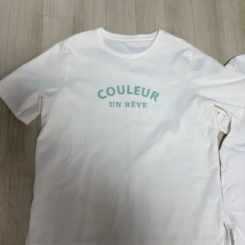 [BUNJANG] COULEUR &amp; LA VIE EN ROSE White T-Shirts (Size 100) / 100사이즈 화이트 반팔티 2장 (COULEUR, LA VIE EN RO