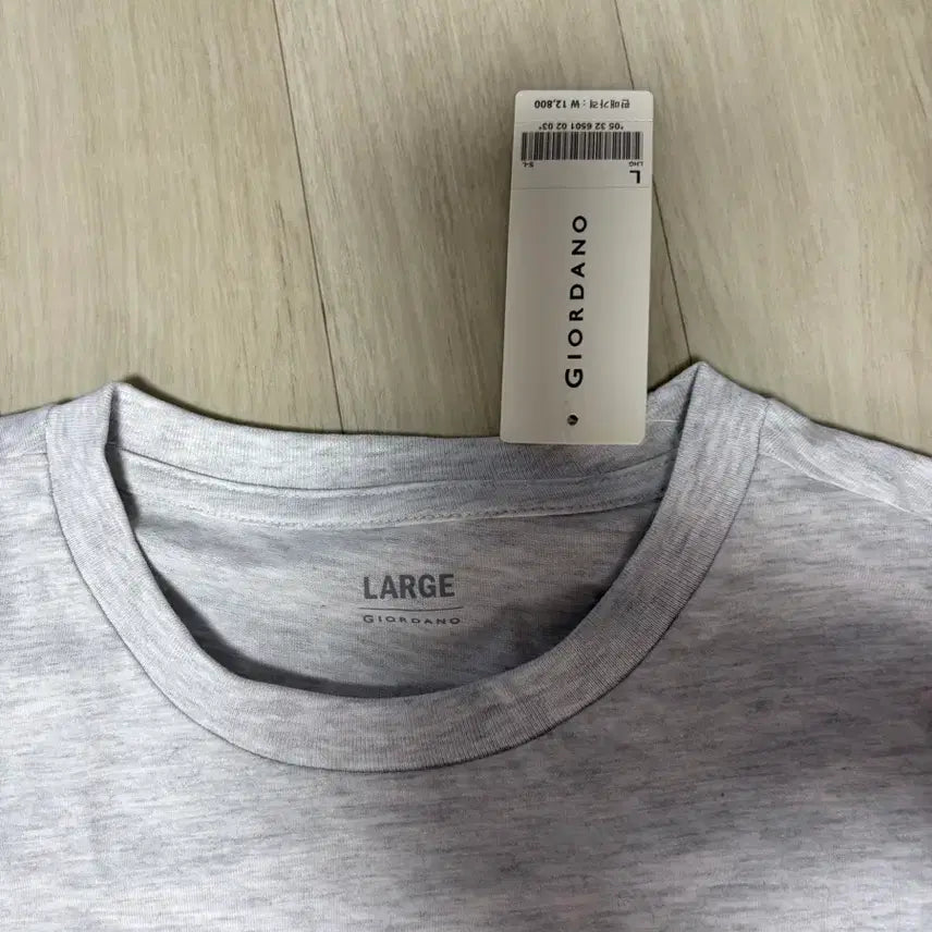 [BUNJANG] Giordano Round Neck Long Sleeve T-shirt - Gray / (새상품) 지오다노 라운드넥 긴팔 티셔츠 L 그레이