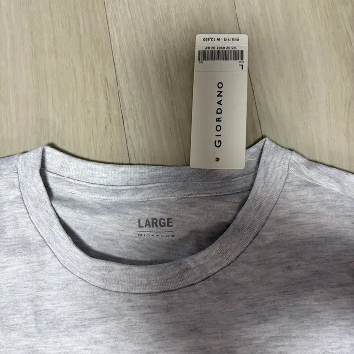[BUNJANG] Giordano Round Neck Long Sleeve T-shirt - Gray / (새상품) 지오다노 라운드넥 긴팔 티셔츠 L 그레이