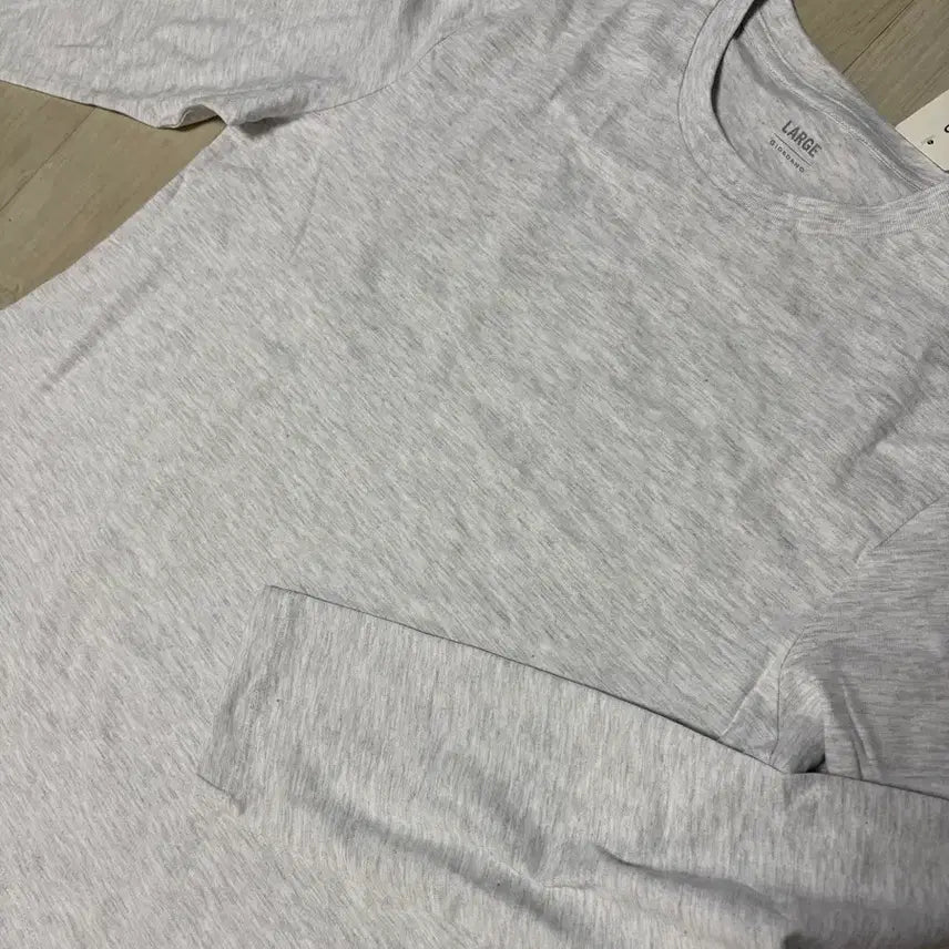 [BUNJANG] Giordano Round Neck Long Sleeve T-shirt - Gray / (새상품) 지오다노 라운드넥 긴팔 티셔츠 L 그레이