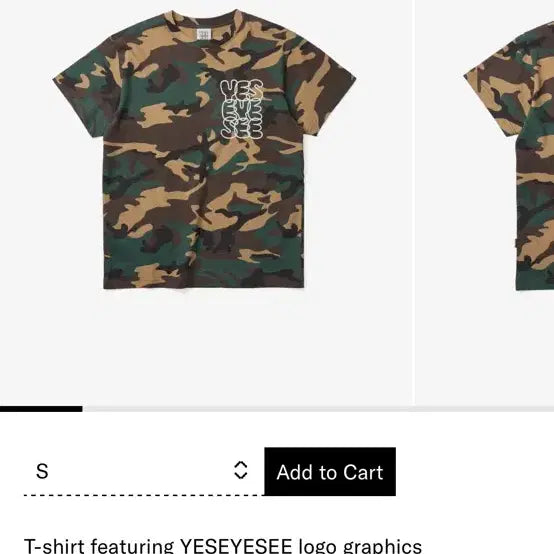 [BUNJANG] YesEyesee Camo T-shirt / 1회 시착) 예스아이씨 카모 반팔티셔츠 반팔 셔츠 무신사