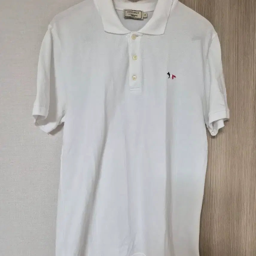 [BUNJANG] Maison Kitsune White Short Sleeve Polo Shirt (XL) / 메종키츠네 화이트 반팔 폴로티 xl