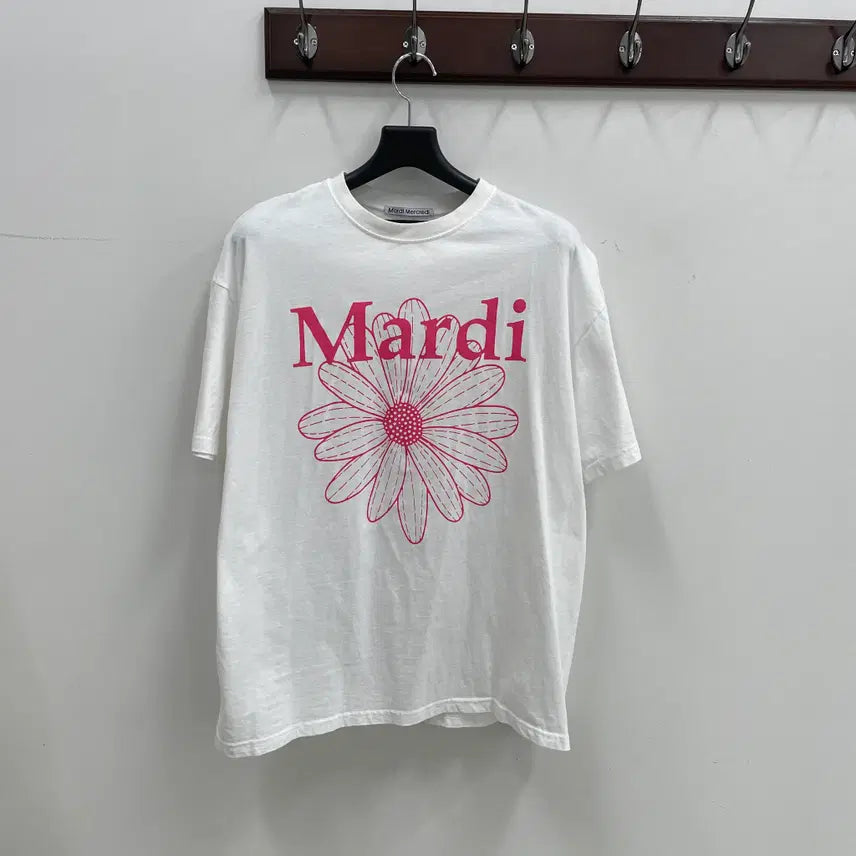 [BUNJANG] Mardi Unisex White Logo Short Sleeve T-shirt / 마르디 공용f 로고 화이트 반팔 티셔츠