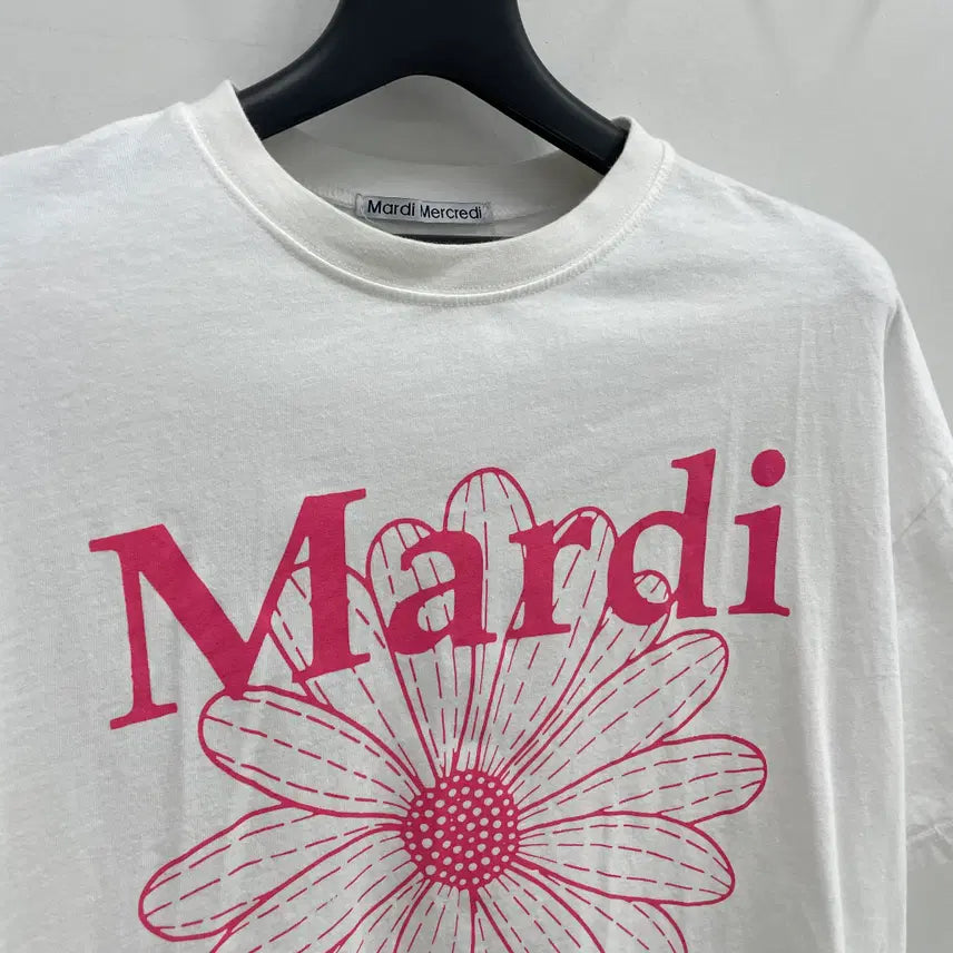 [BUNJANG] Mardi Unisex White Logo Short Sleeve T-shirt / 마르디 공용f 로고 화이트 반팔 티셔츠