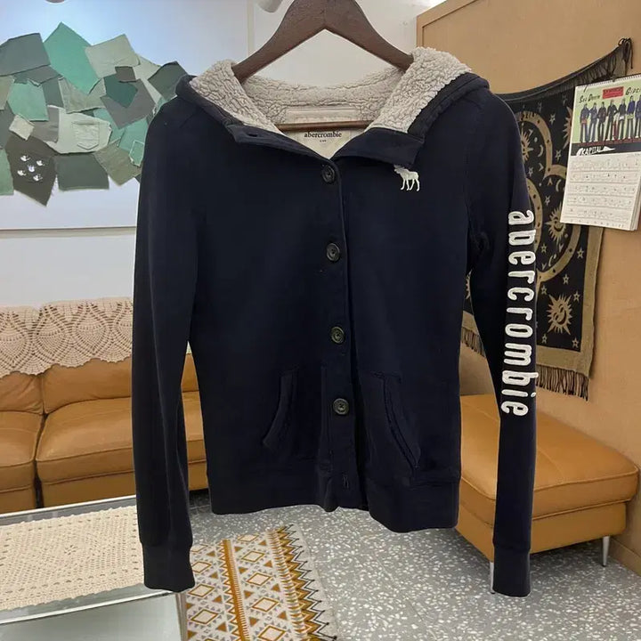 [BUNJANG] Abercrombie Y2K Vintage Fitted Button Hooded Zip-up XL / 아베크롬비 Y2K 빈티지 대장급 딱붙핏 버튼 후드집업 XL C11057