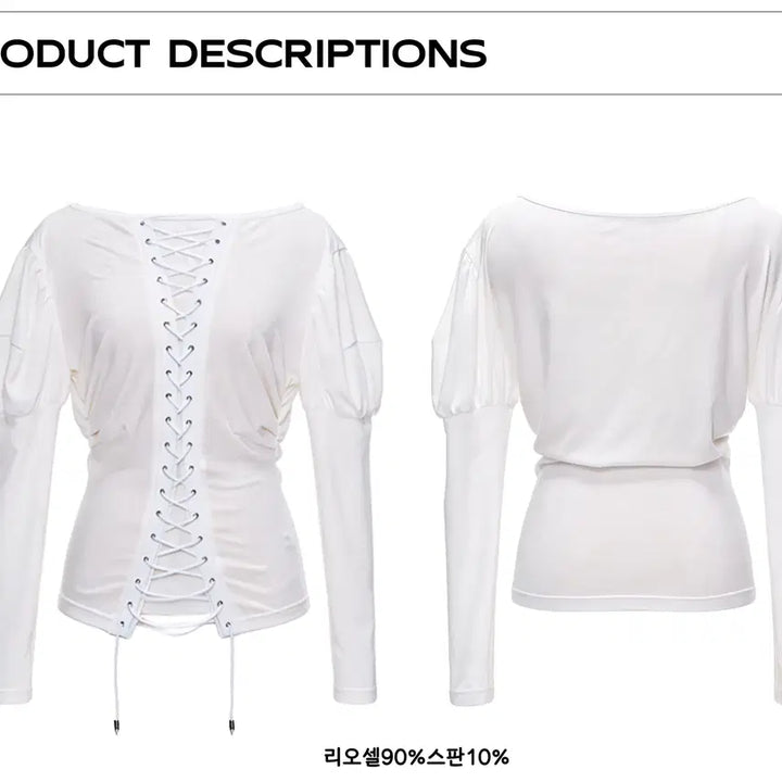 [BUNJANG] YOSHUYUKI Retro Lace-up Puff Long Sleeve Top / YOSHUYUKI 요슈유키 레트로 레이스업 퍼프 롱슬리브 탑