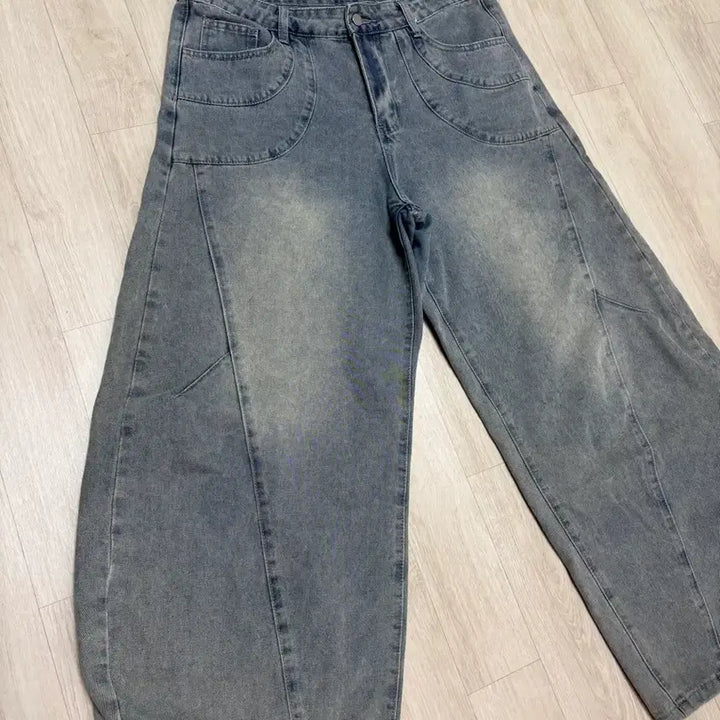 [BUNJANG] Vintage Washed Balloon Fit Denim Pants / 벌룬핏 빈티지 워싱 데님 팬츠 L-XL