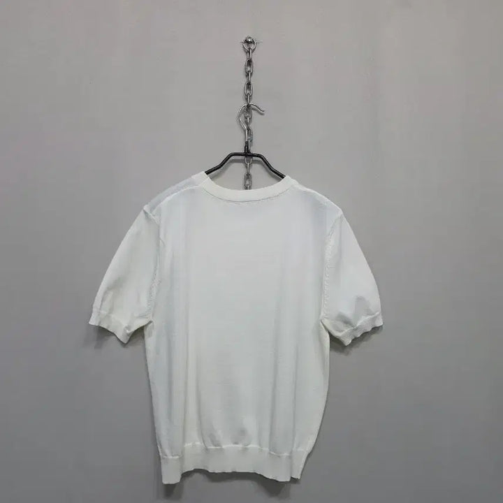 [BUNJANG] White Short Sleeve Knit T-shirt / 화이트 반팔 니트 티셔츠