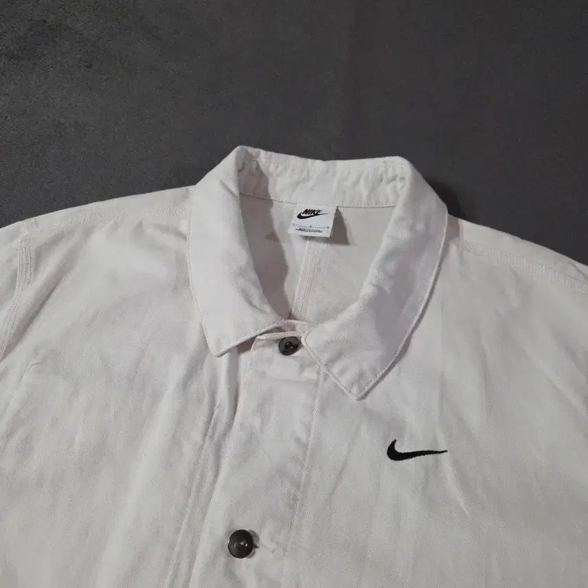 [BUNJANG] Nike Life Unlined Chore Work Jacket - White / 나이키 라이프 언라인드 초어 워크 자켓 L 100 화이트