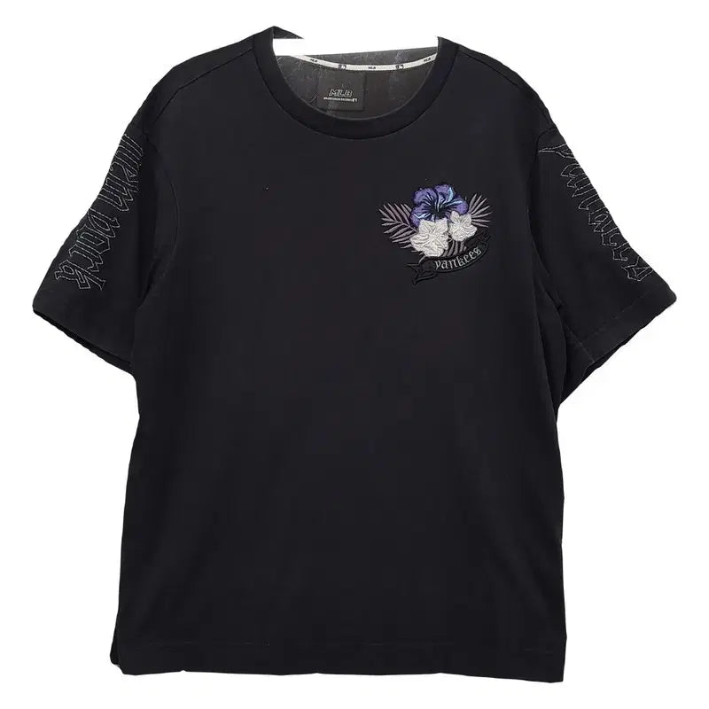 [BUNJANG] MLB Yankees Black Logo T-shirt / 엠엘비 블랙 로고 반팔티 85