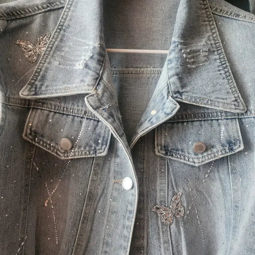 [BUNJANG] Butterfly Denim Vest / 나비 데님 조끼 청베스트