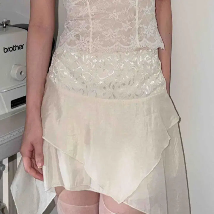 [BUNJANG] 레이스 언발 스커트 / 레이스 언발 스커트
