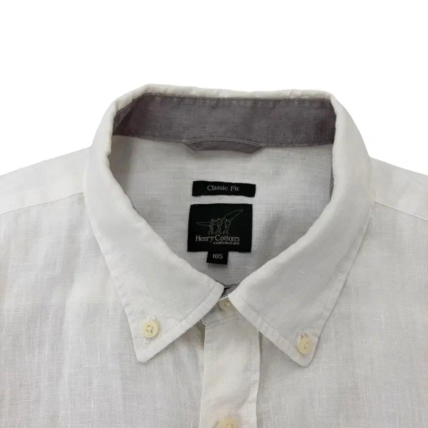 [BUNJANG] Henry Cotton Linen Short Sleeve Shirt / 헨리코튼 린넨 반팔셔츠
