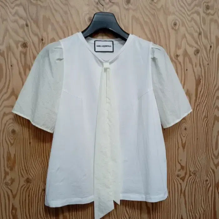 [BUNJANG] Karl Lagerfeld Ribbon Point Blouse / 칼 라거펠트 리본 포인트 브라우스