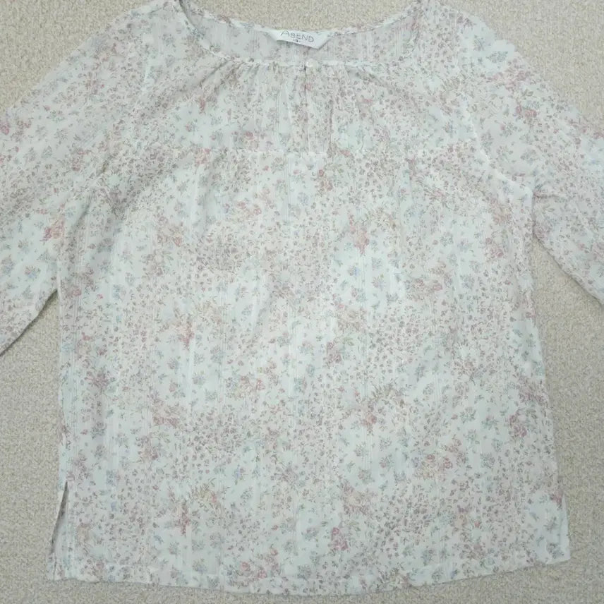 [BUNJANG] ABEND Vintage Floral 7-Part Cotton Blouse / (9/55)일본 ABEND 여성 7부 코튼 블라우스 플라워