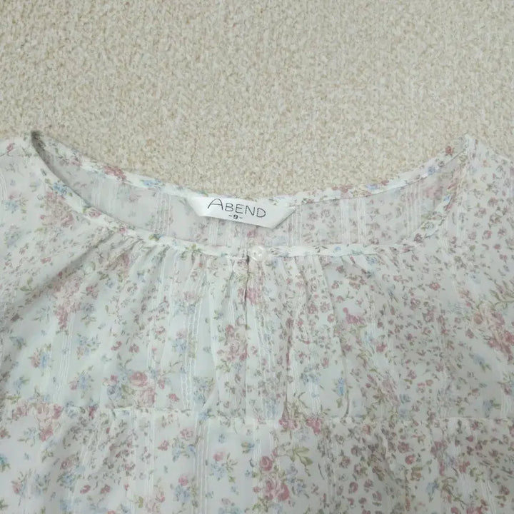 [BUNJANG] ABEND Vintage Floral 7-Part Cotton Blouse / (9/55)일본 ABEND 여성 7부 코튼 블라우스 플라워