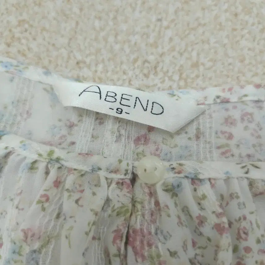 [BUNJANG] ABEND Vintage Floral 7-Part Cotton Blouse / (9/55)일본 ABEND 여성 7부 코튼 블라우스 플라워
