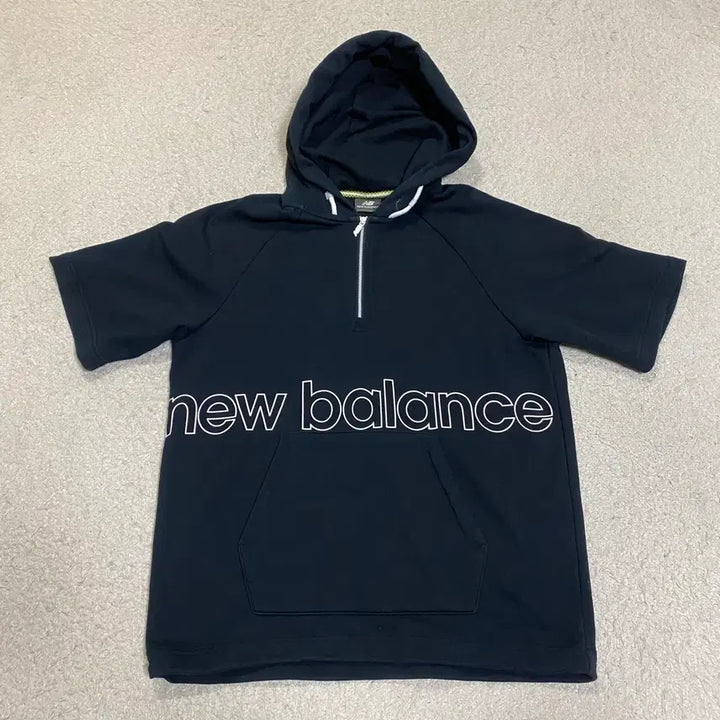 [BUNJANG] New Balance Short Sleeve Hoodie Black S / 뉴발란스 반팔 후드티 블랙 s 90