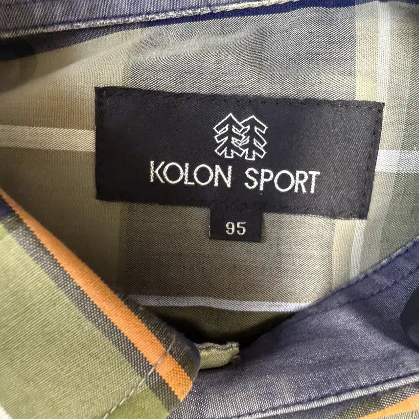 [BUNJANG] Kolon Checkered Long Sleeve Shirt / 95 코오롱 체크 긴팔 셔츠 0423T