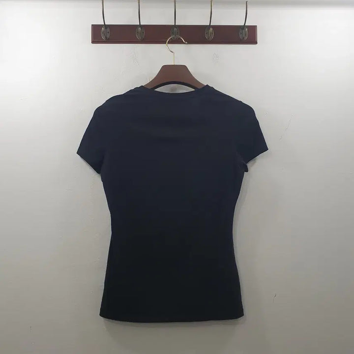 [SOLD OUT] S 캘빈클라인 여성 블랙 슬림핏 캐주얼로고 반팔 면 티셔츠