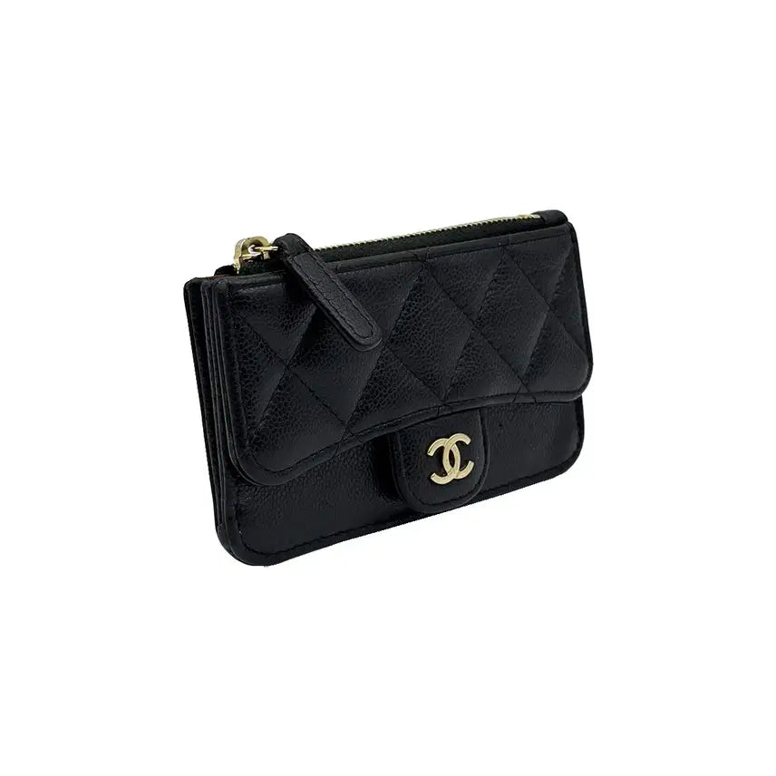 [SOLD OUT] 샤넬 Chanel AP0767 블랙 클래식 캐비어 지퍼 카드지갑